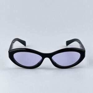 Prada PR26ZS 16K40J BRAND NEW Sunglasses Black Violet Oval Women